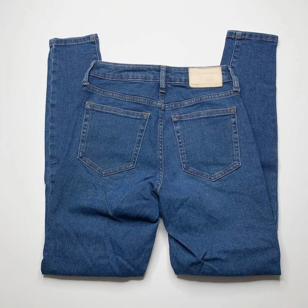 Everlane The Curvy High Rise Skinny Jeans Mid Blue Size 24 Stretch Dark Wash - Image 4