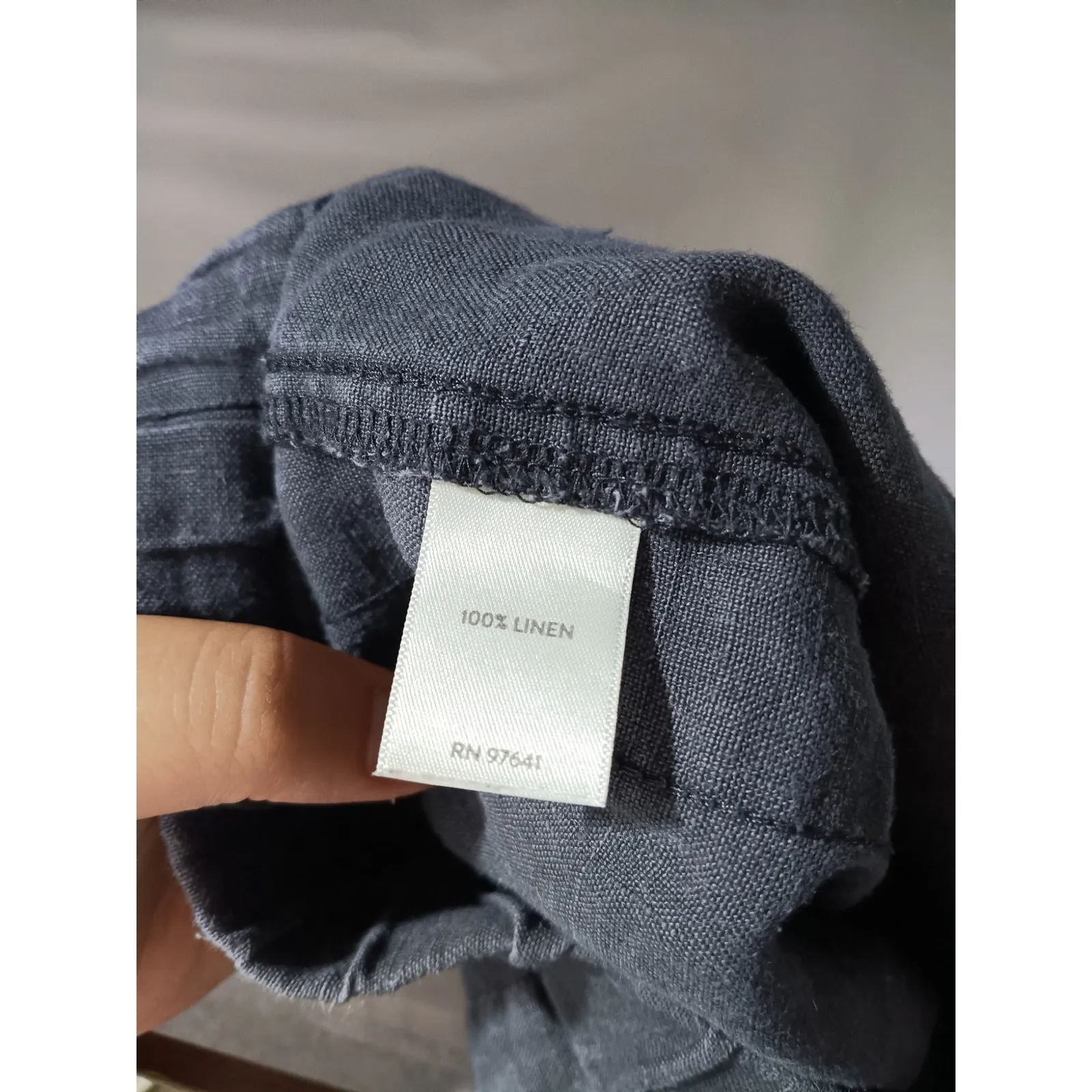 J Jill PureJill Pants Medium Gray 100% Linen Pull On Elastic Waist Roll Tab Ankl - Image 10