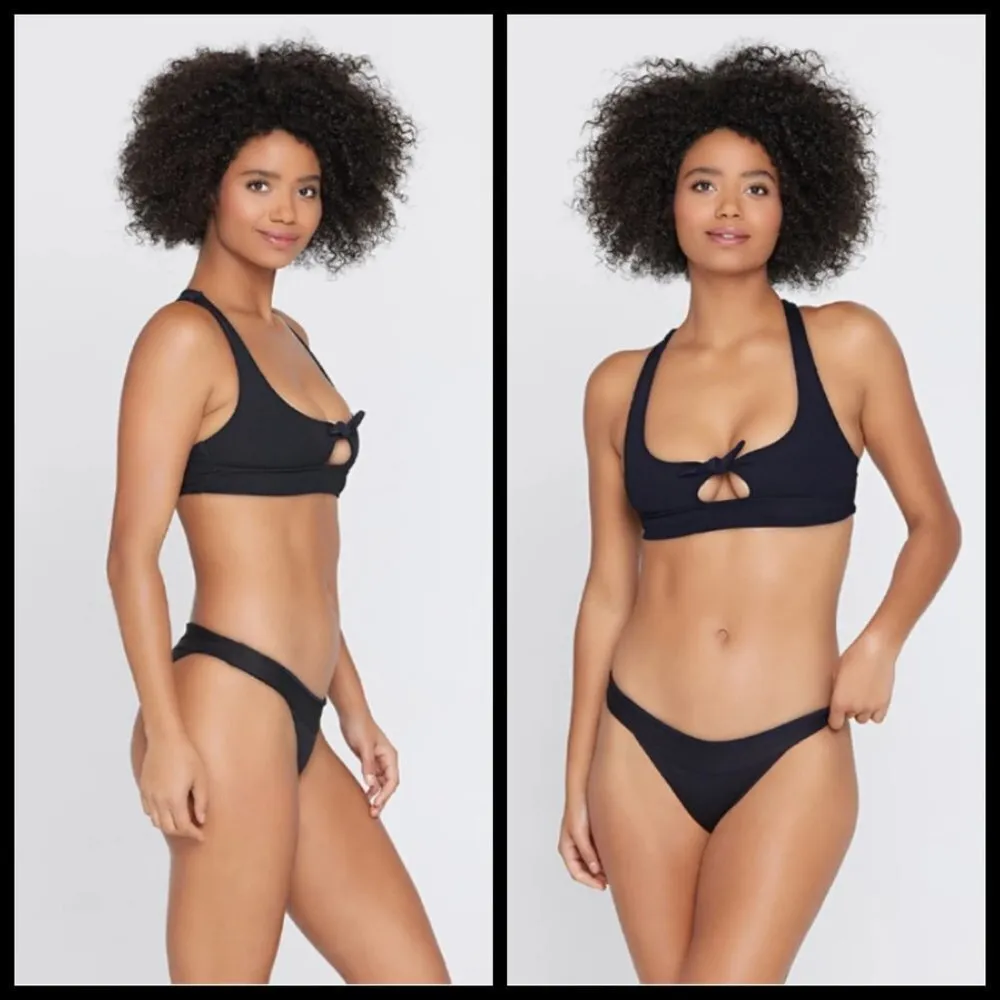 💕L*SPACE💕 Ribbed Bikini Tara Top + Veronica  Bottoms Black XS NWT - Image 6