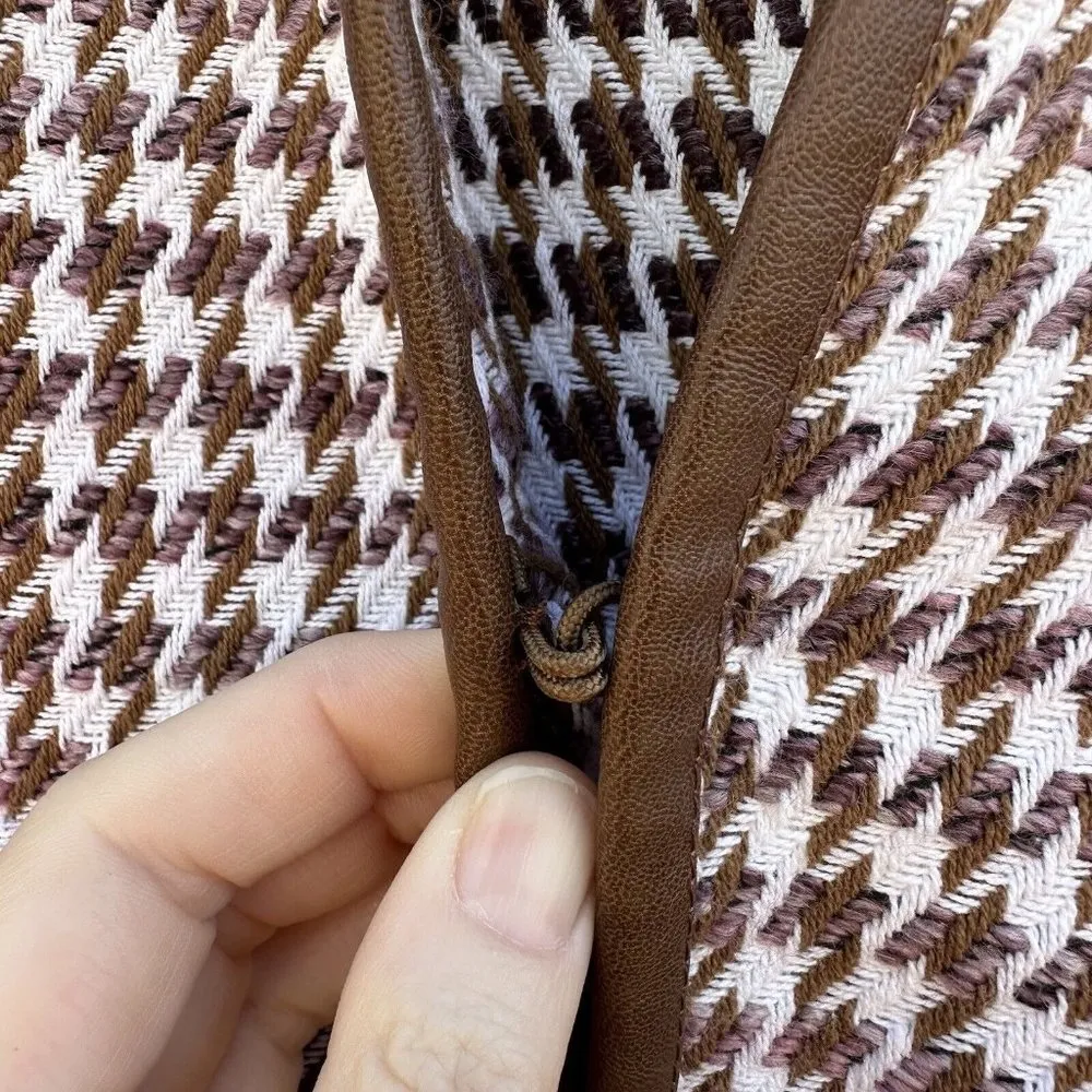 Soft Surroundings Romilly Jacket Brown Houndstooth Vegan Leather Trim Size Large - Image 7