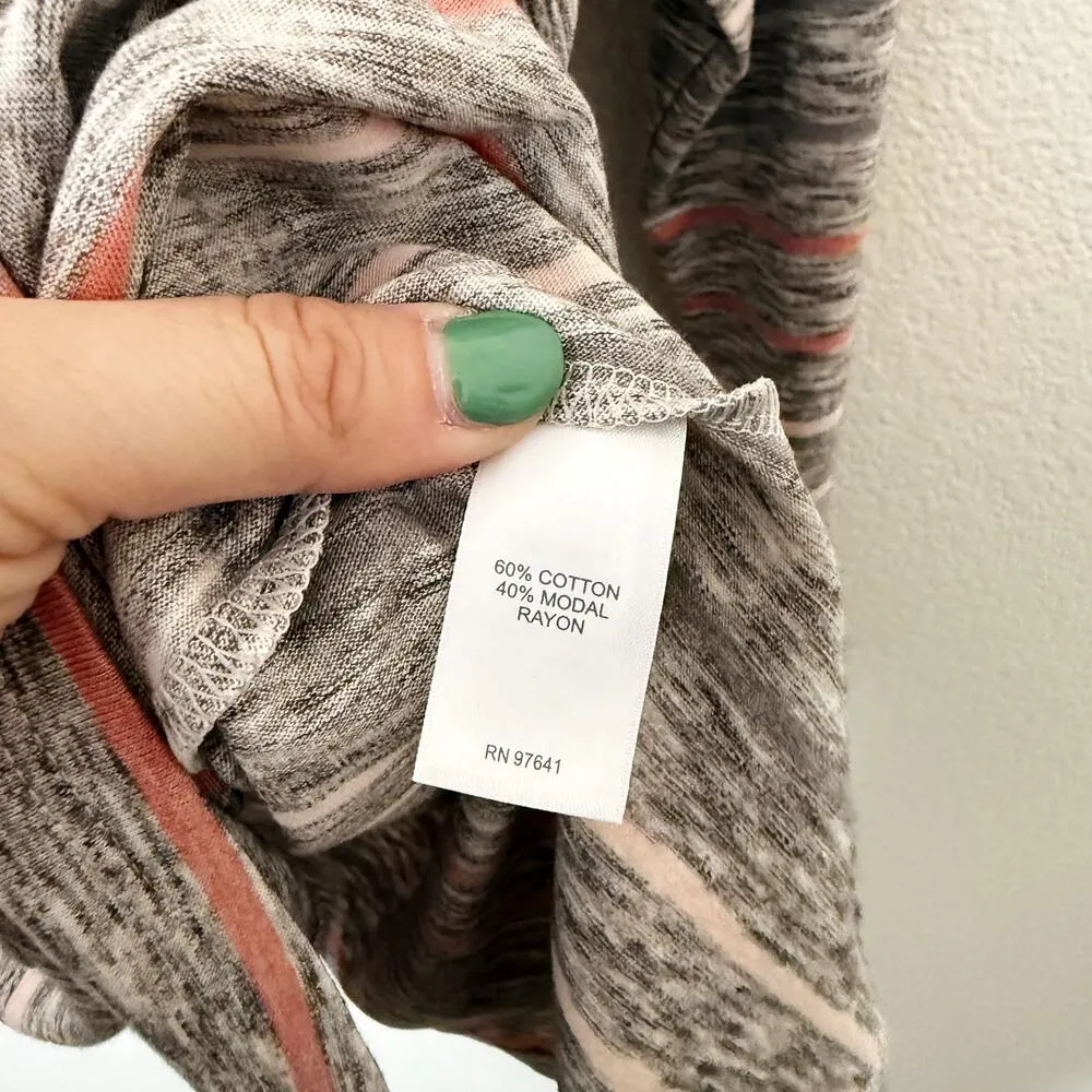 [J. Jill] Pure Jill Striped Scoop Neck Marled Long Sleeve Tunic Top NWT Sz Large Gray - Image 11