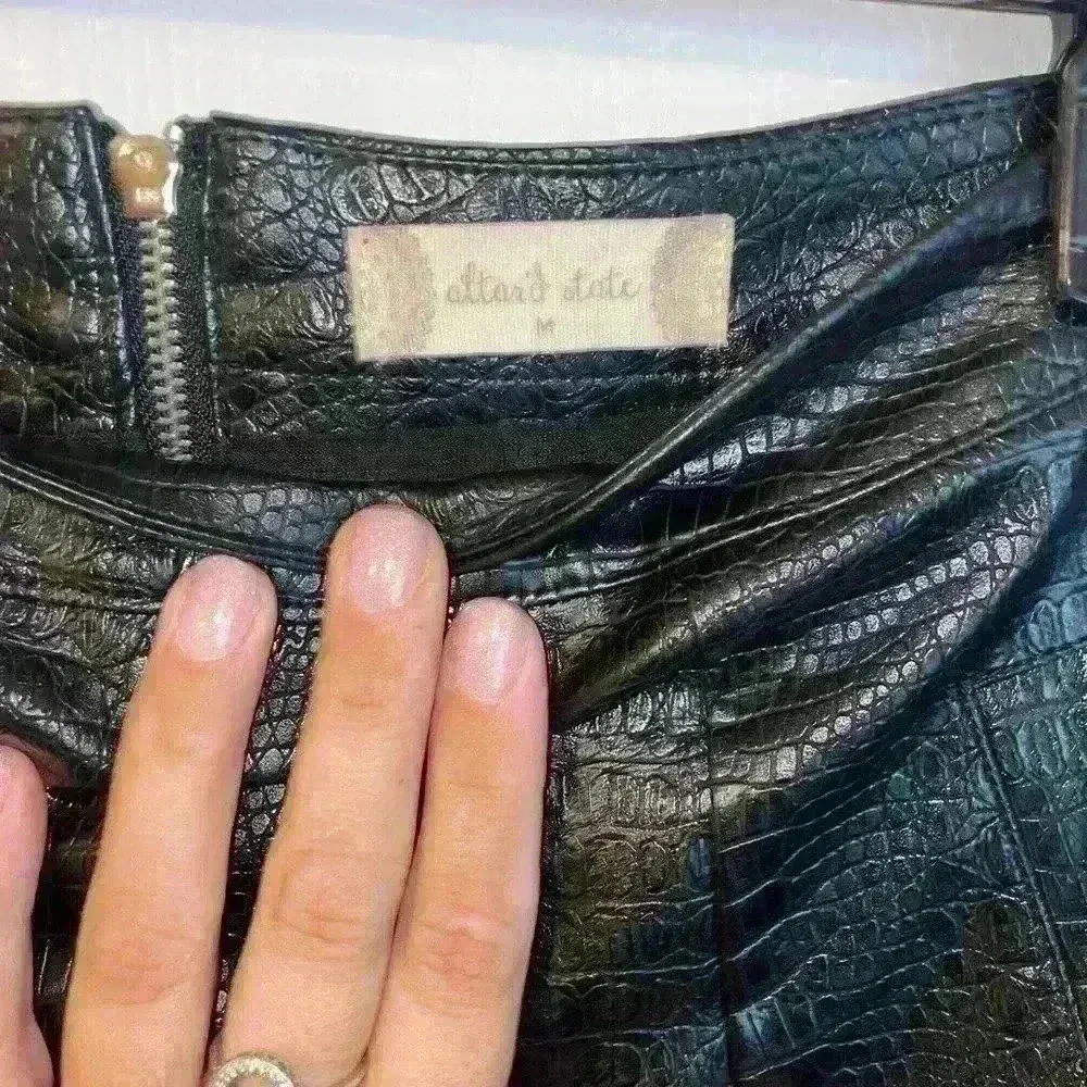 Altar’d State black faux alligator‎ mini skirt - Image 3