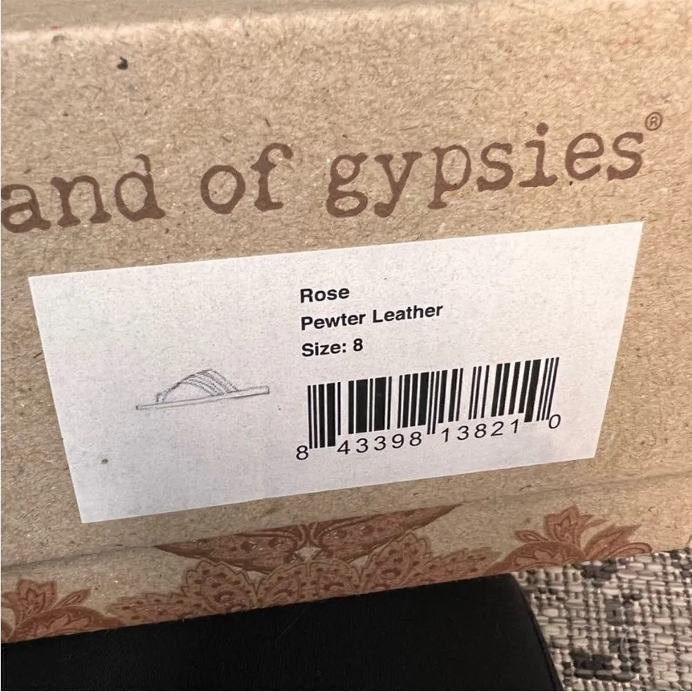Band of Gypsies rose pewter leather sandals NIB - 8 - $109 - Image 3