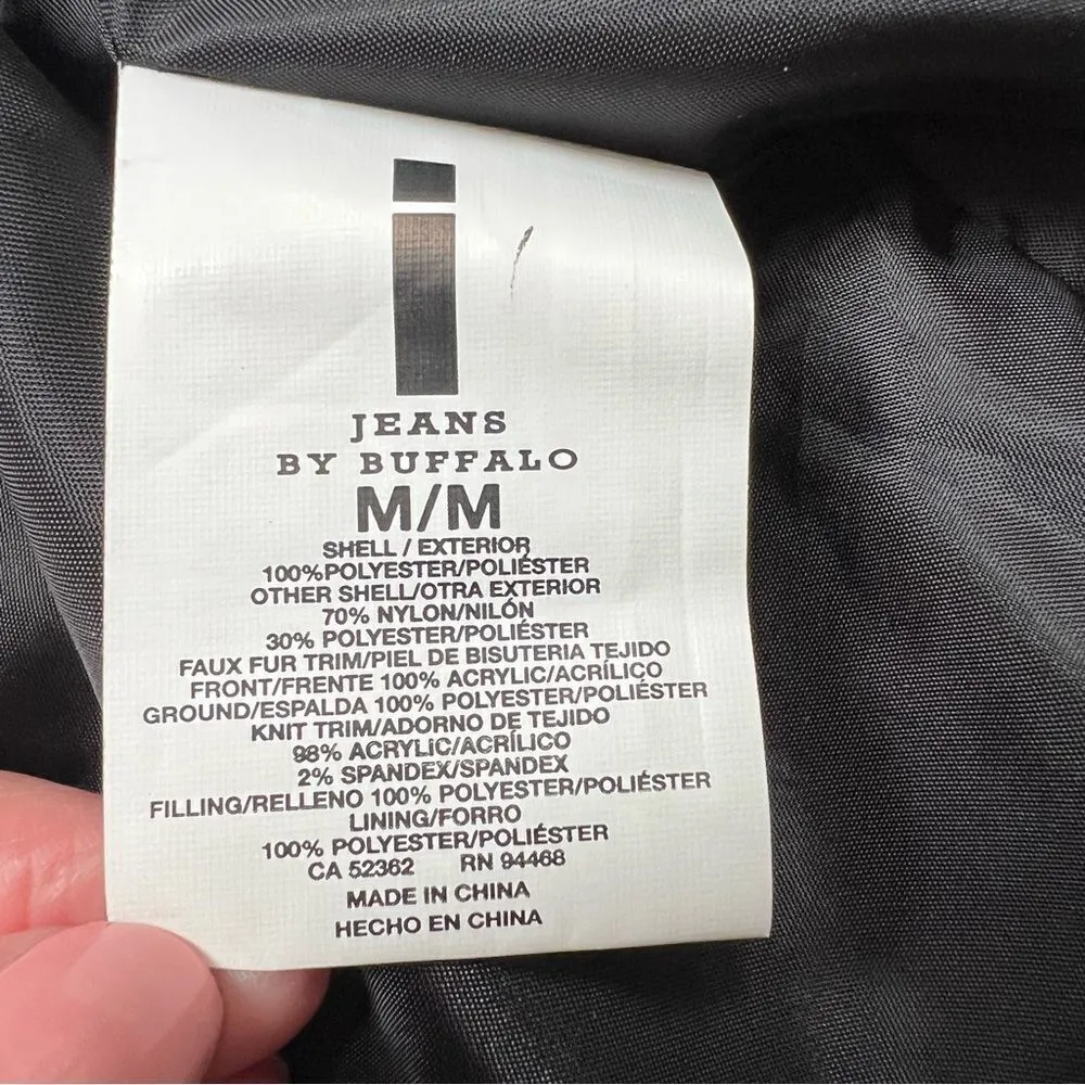 Buffalo David Bitton  Puffer Jacket Fitted Faux Fur Collar Zipper Coat Medium - Image 10