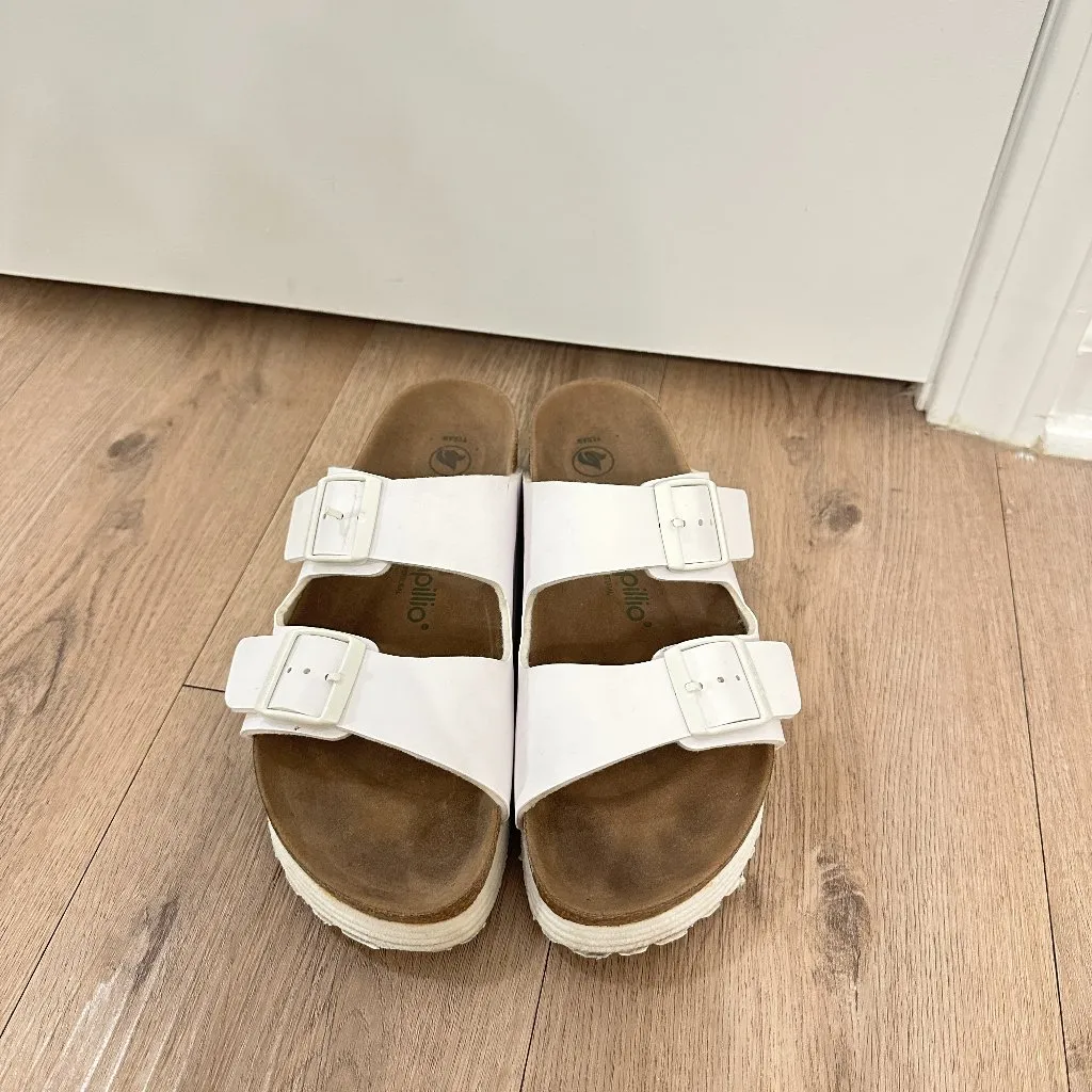 BIRKENSTOCK Papillio Arizona Flex Platform Sandal in White Size 8-8.5US / 39EU - Image 2