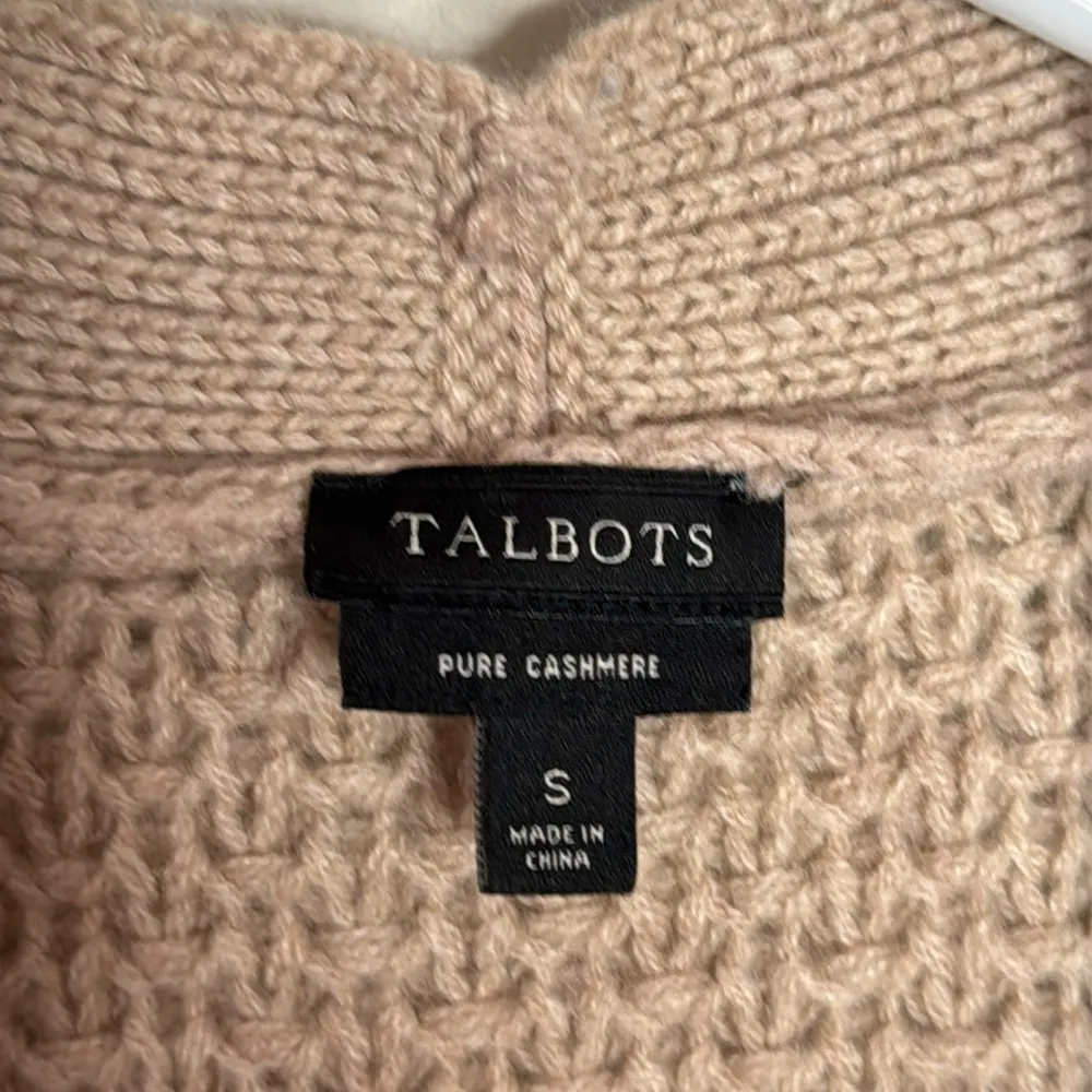 Talbots Tan Pure Cashmere Open Front Knit Longline Cardigan Sweater Size S - Image 7