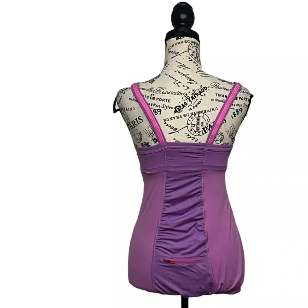 Lululemon Speed Tank Top Women’s 6 Purple Criss Cross Back Built-In Bra Athletic - Image 3