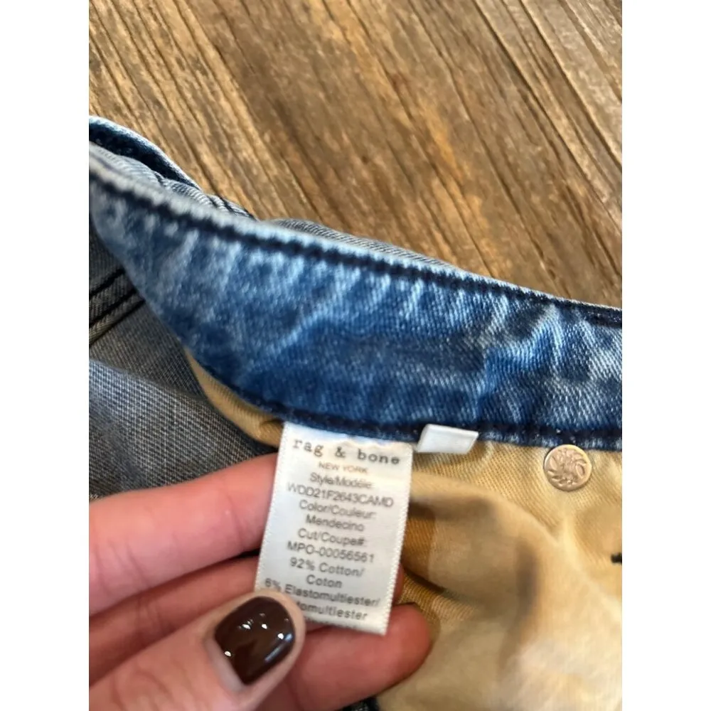 Rag & Bone Dre Low Rise Boyfriend Slim Straight Jeans Mendecino Womens Size 25 - Image 11