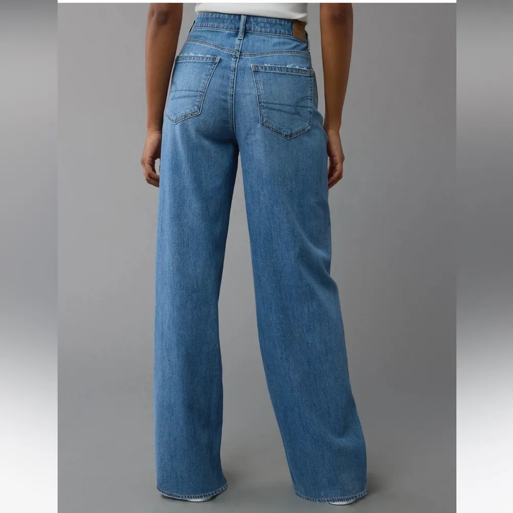 American Eagle Curvy Super High Rise Baggy Straight Jeans Size 2 Long - Image 3
