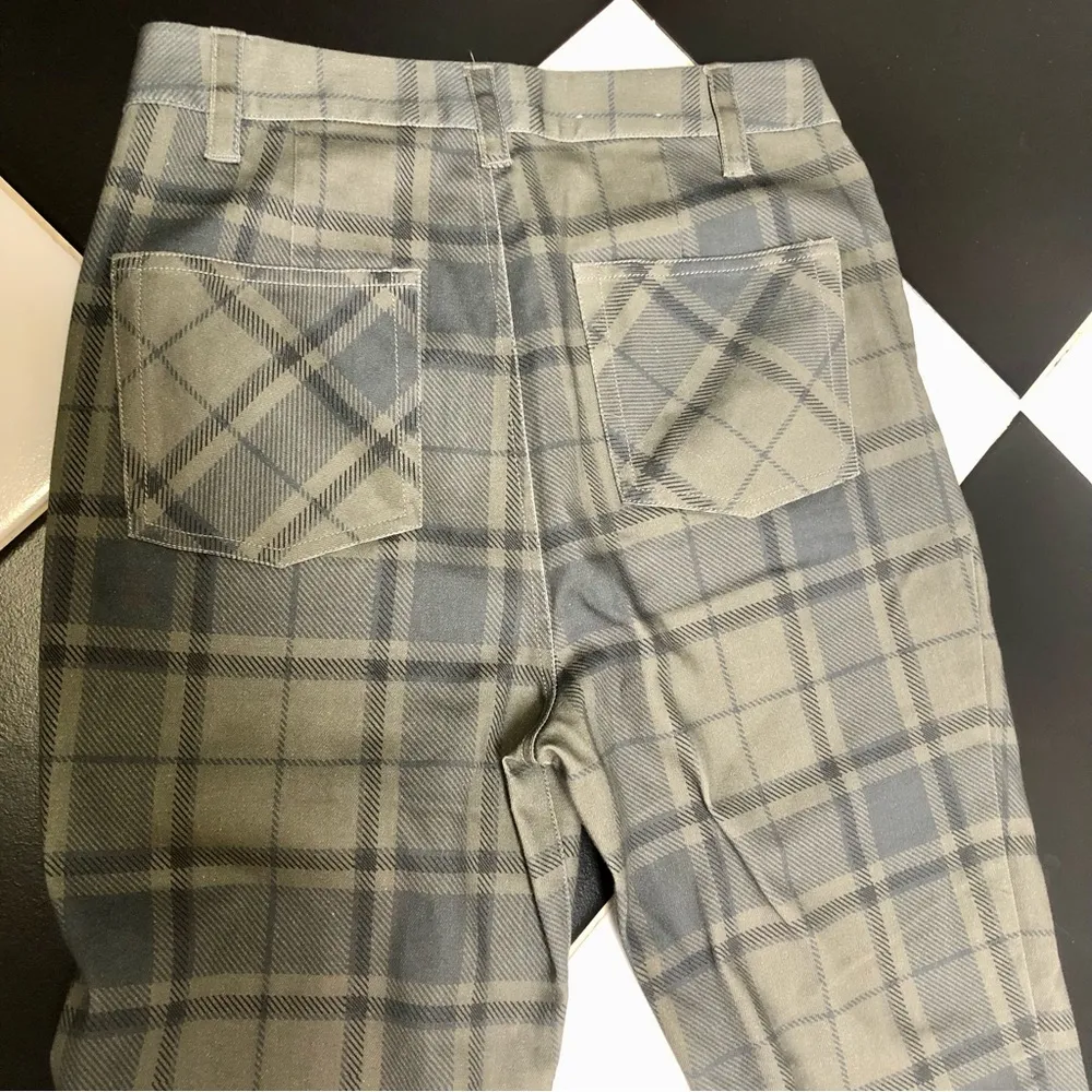 WeWoreWhat Icon Neutral Twill Denim Stretch Jeans Tan Grey Black Preppy Plaid 28 - Image 8