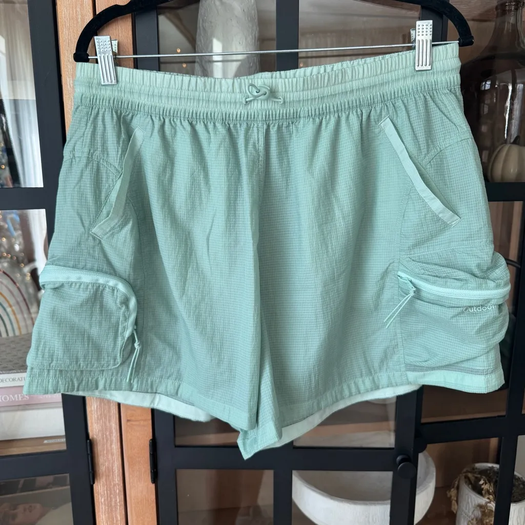 Outdoor Voices shorts windbreaker 3” silt mint hiking performance high rise - Image 2