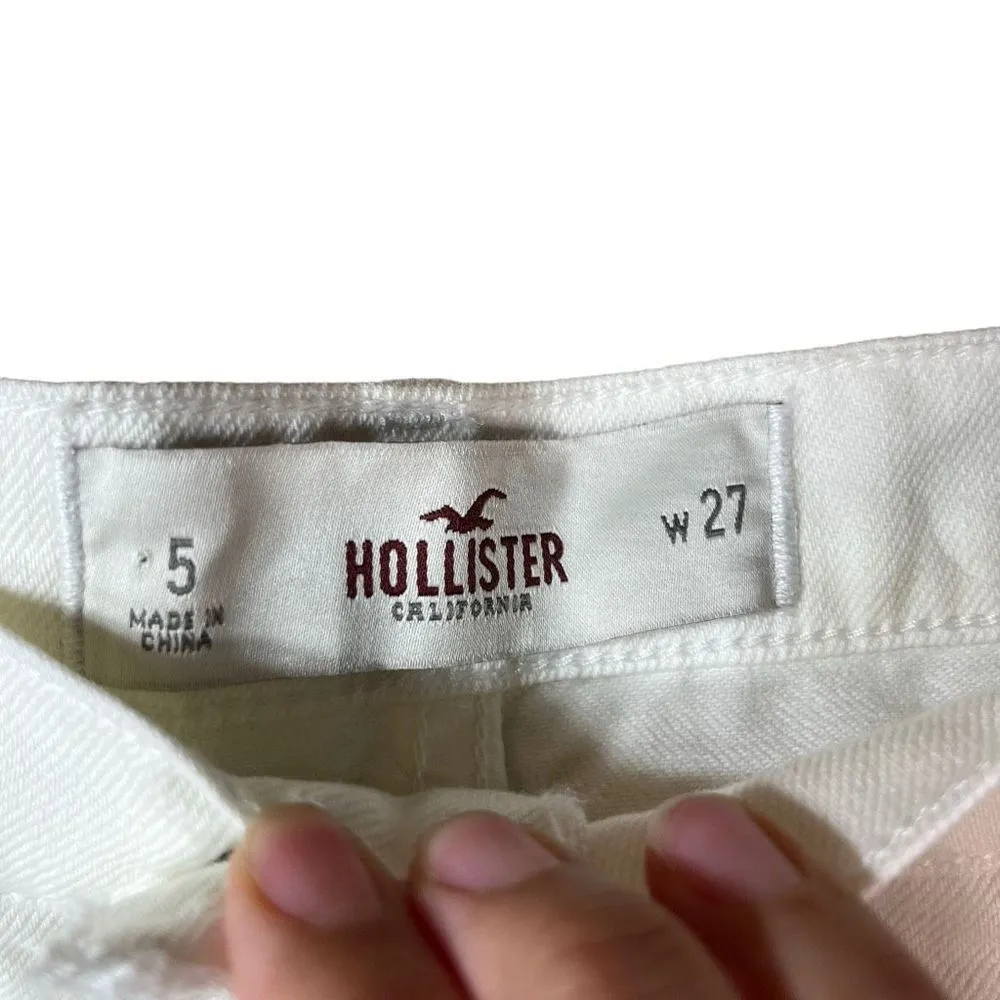 Hollister White Low Rise Short Shorts Size 5 - Image 5