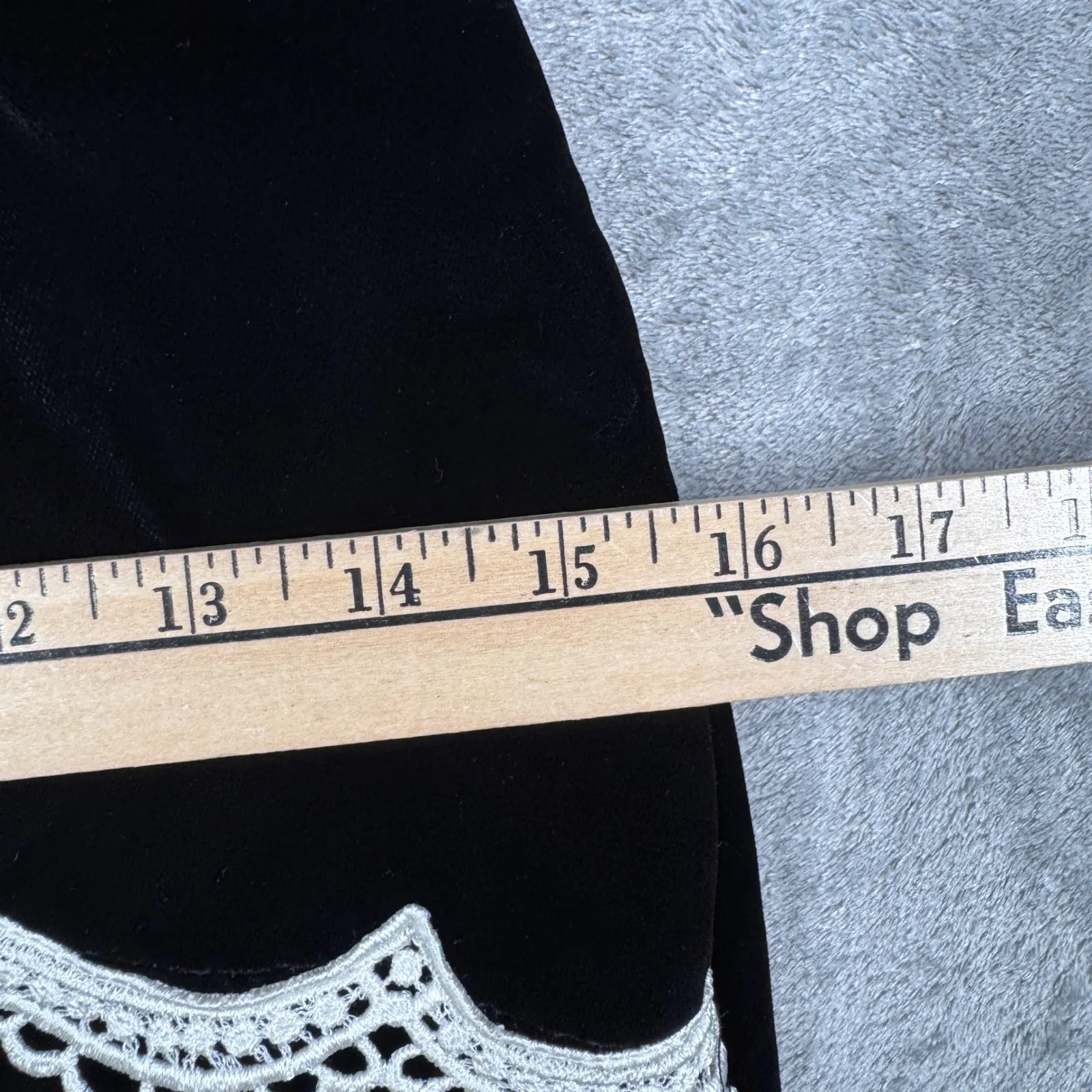 Scott McClintock Dress Vintage‎ Black Velvet Lace Mini Bouche Gothic Elegant 2 Size 6 - Image 14