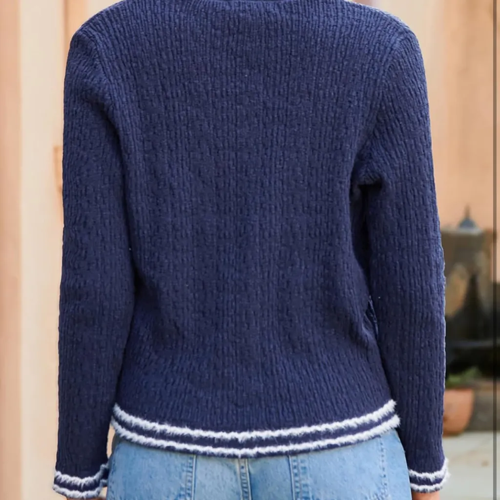 GRACE KARIN Women's Cropped Cardigan Sweaters Long Sleeve Elegant Pearl small - Image 3