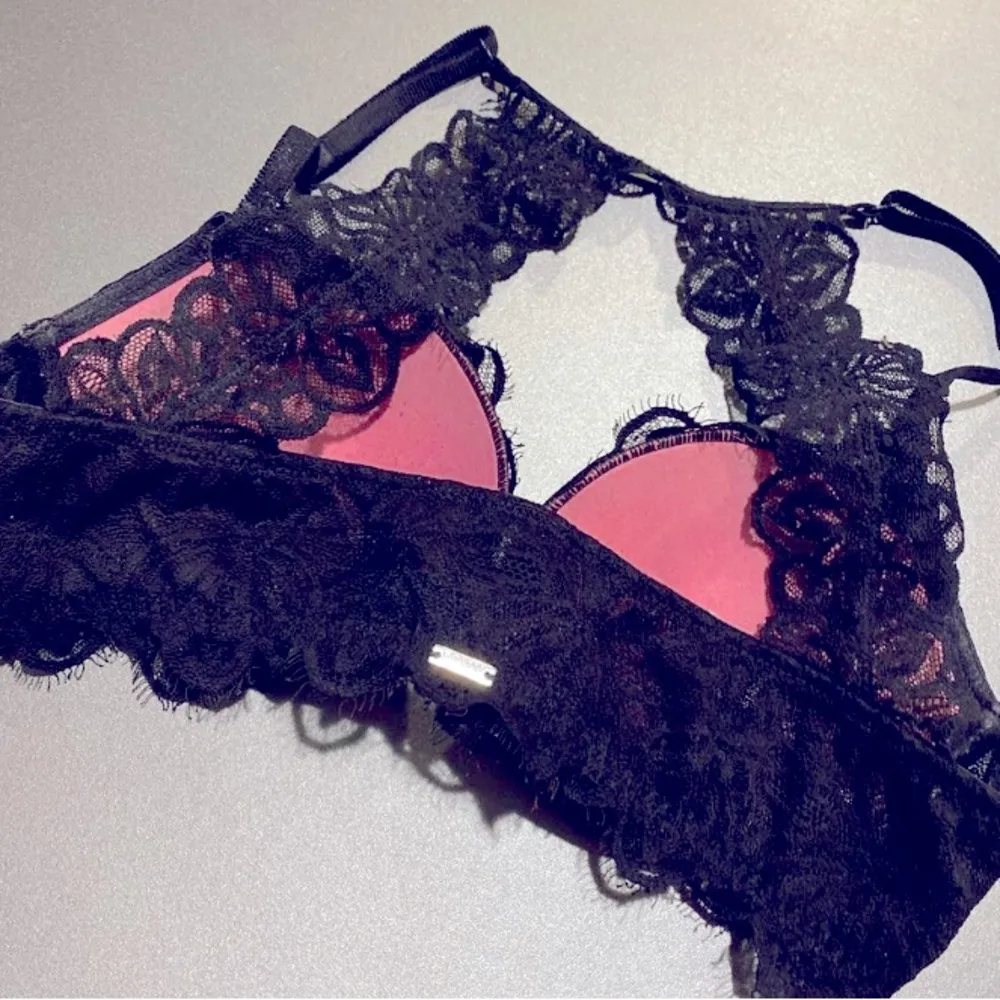 Victoria Secret Pink Black Lace Fairycore Bralet - Image 2