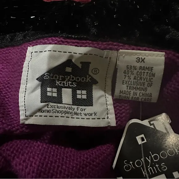 Storybook Knits New Treasures Purple Beaded Velvet Cardigan 3X Glam Night Out - Image 14
