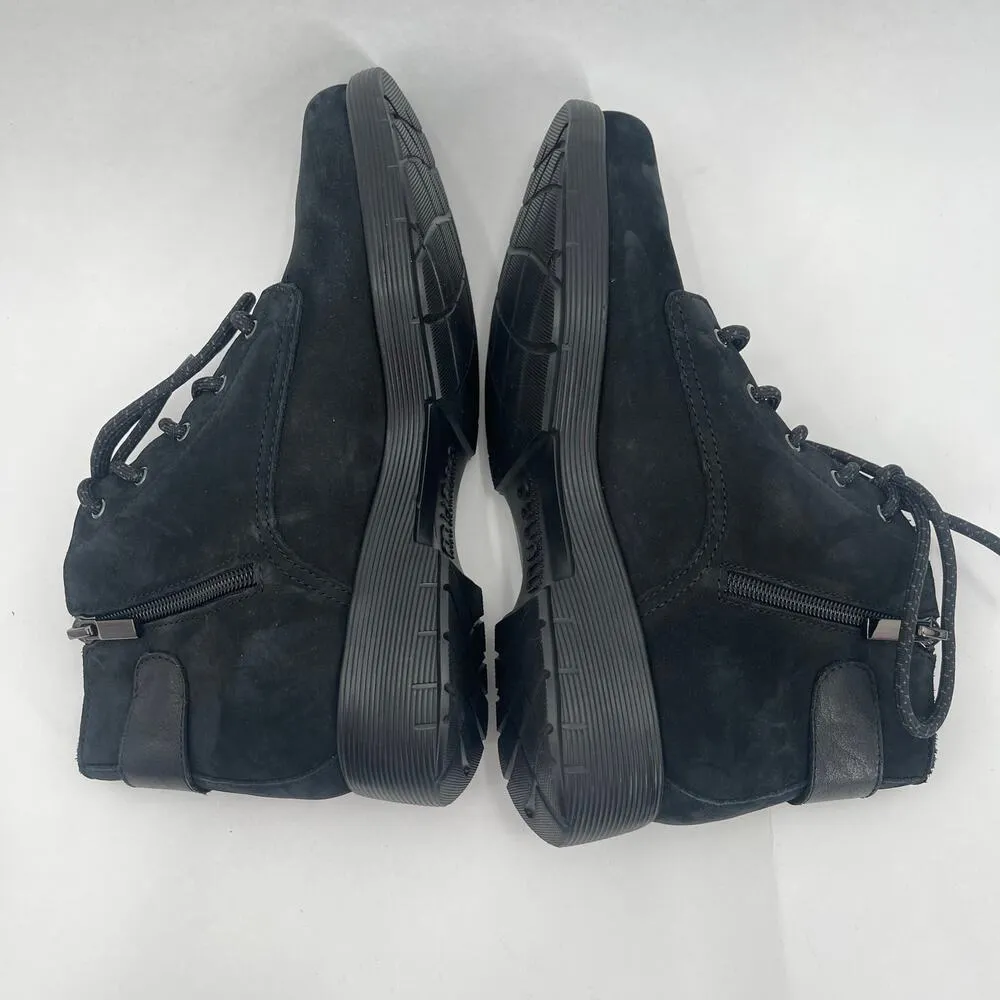 Munro Buckley Boots Size 7.5 Black Nubuck Leather Lace Up Zipper Buckle NWOT - Image 7