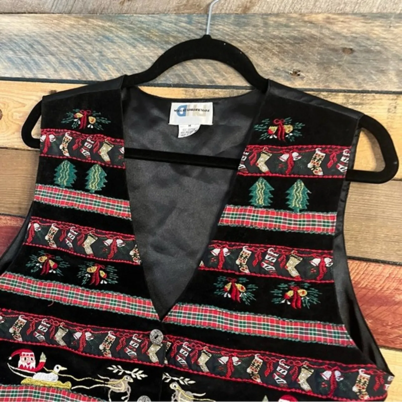 Paul Harris Design‎ Christmas Vest Size Medium Black - Image 3