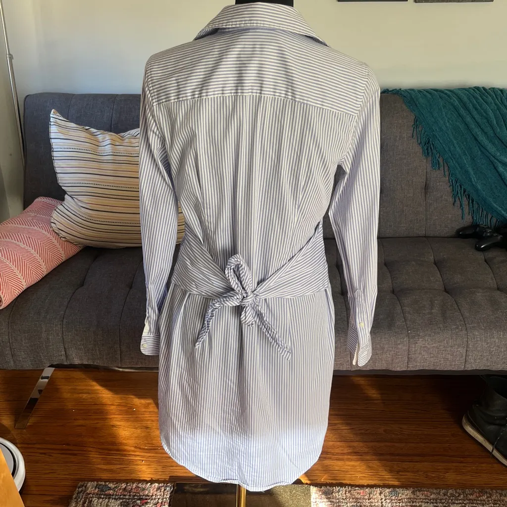 UNTUCKit Blue and White Striped "Amanda" Shirt Dress size 4 - Image 3