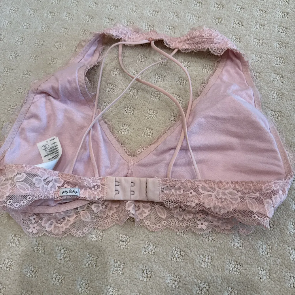 Gilly Hicks by Hollister Pink Floral Lace Bralette Size Small - Image 3