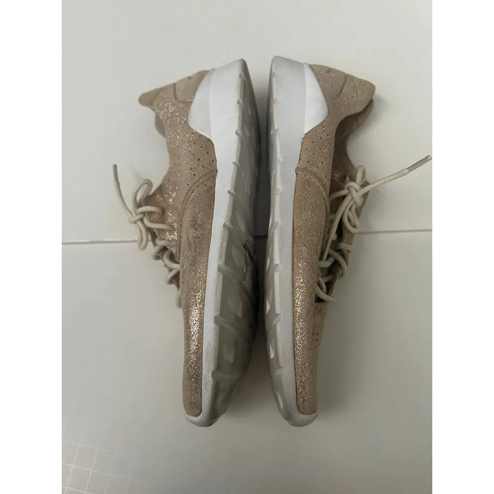 UGG Women’s Gold Metallic Shimmery Tye Stardust Sneakers Shoes 7.5 - Image 3