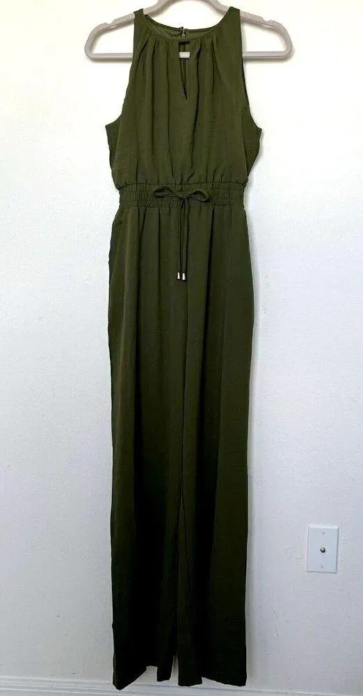 Tahari ASL Green wide leg Jumpsuit Size 2 - Image 3