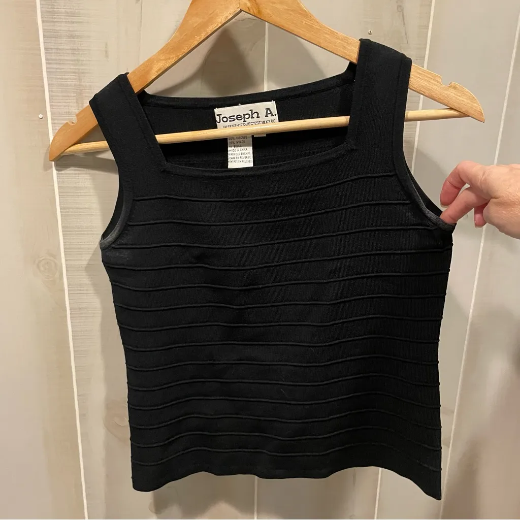 Cute square neck horizontal rib sleeveless sweater Joseph A - Image 7