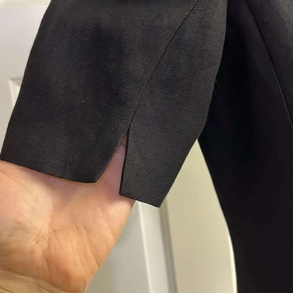 Ann Taylor Linen Blend Short Sleeve Button Front V-Neck Lined Office Blazer- 8P - Image 10