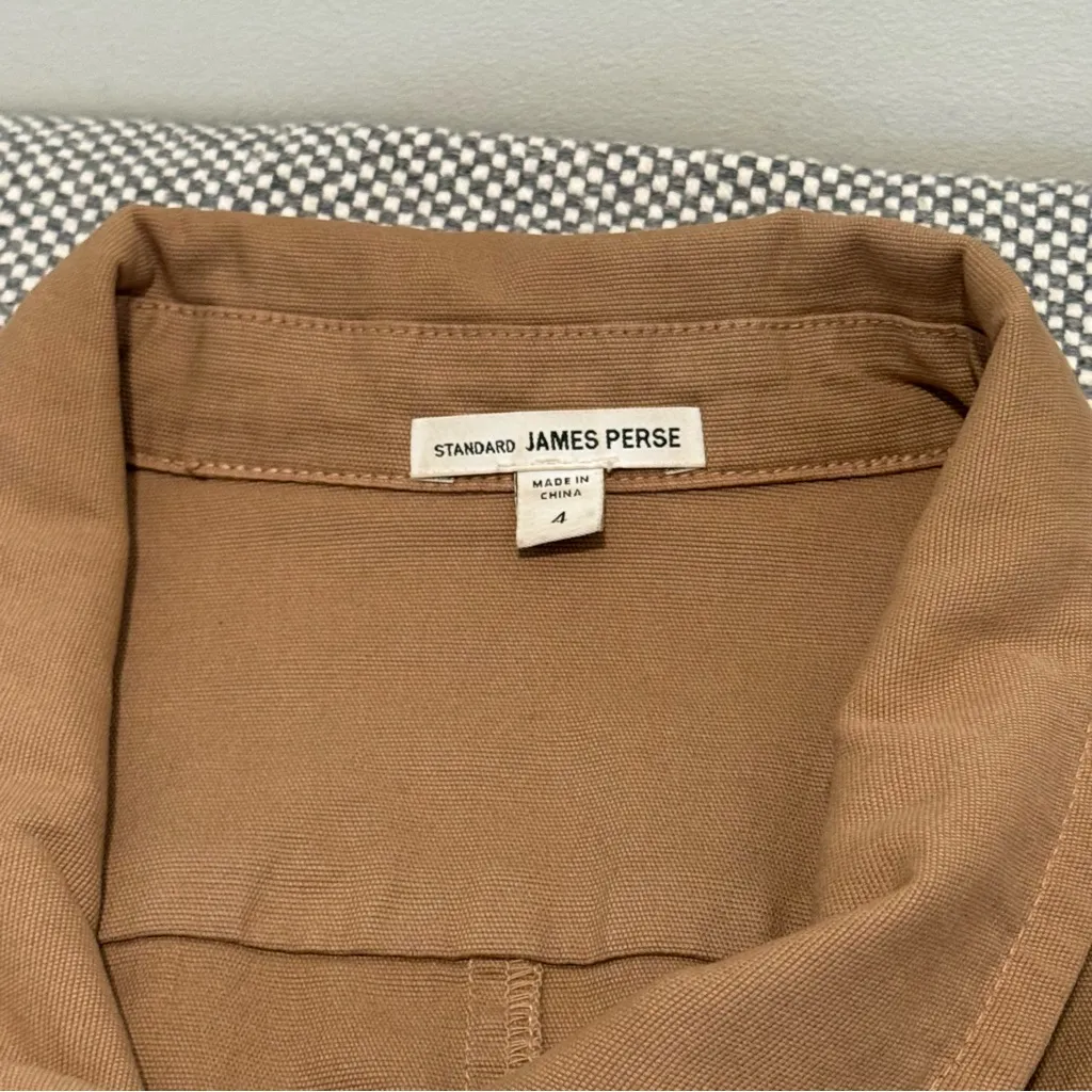 James Perse khaki canvas zip front jacket size 4 - Image 7