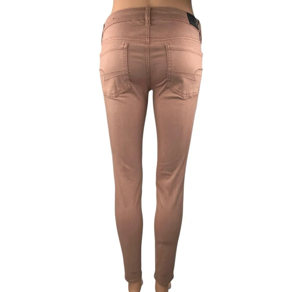 American Eagle Outfitters Pink Skinny Low Rise Super Stretch Jegging Pants Sz 2 - Image 3