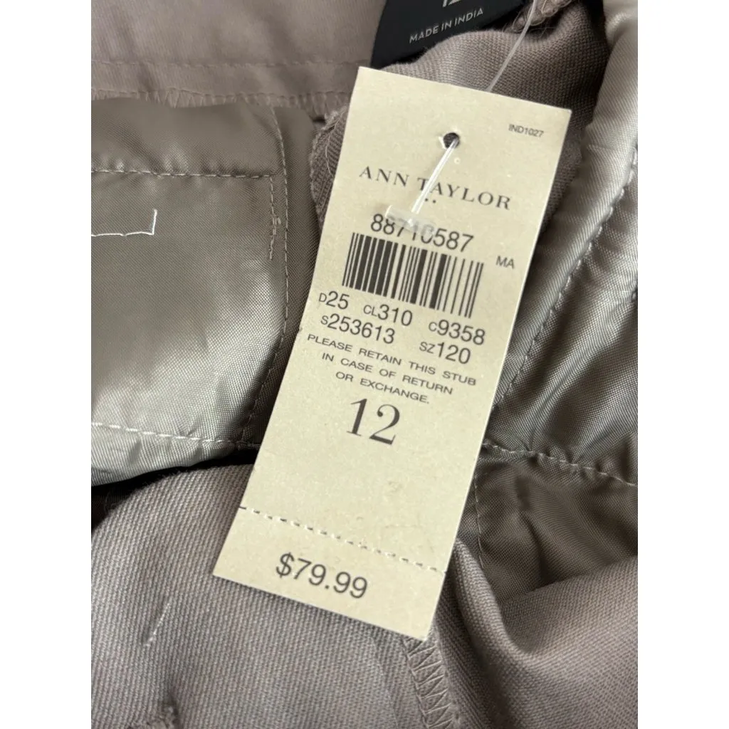 *New Ann Taylor Signature Pant Womens 12 Beige Boot Leg Quiet Luxury Old Money - Image 6