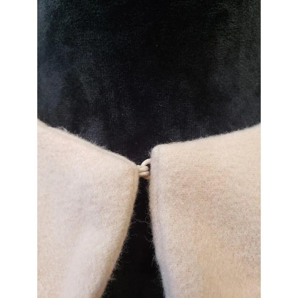 Jealous Tomato Women's Beige Floral Embroidered Lined Pockets Cape Poncho Small - Image 7