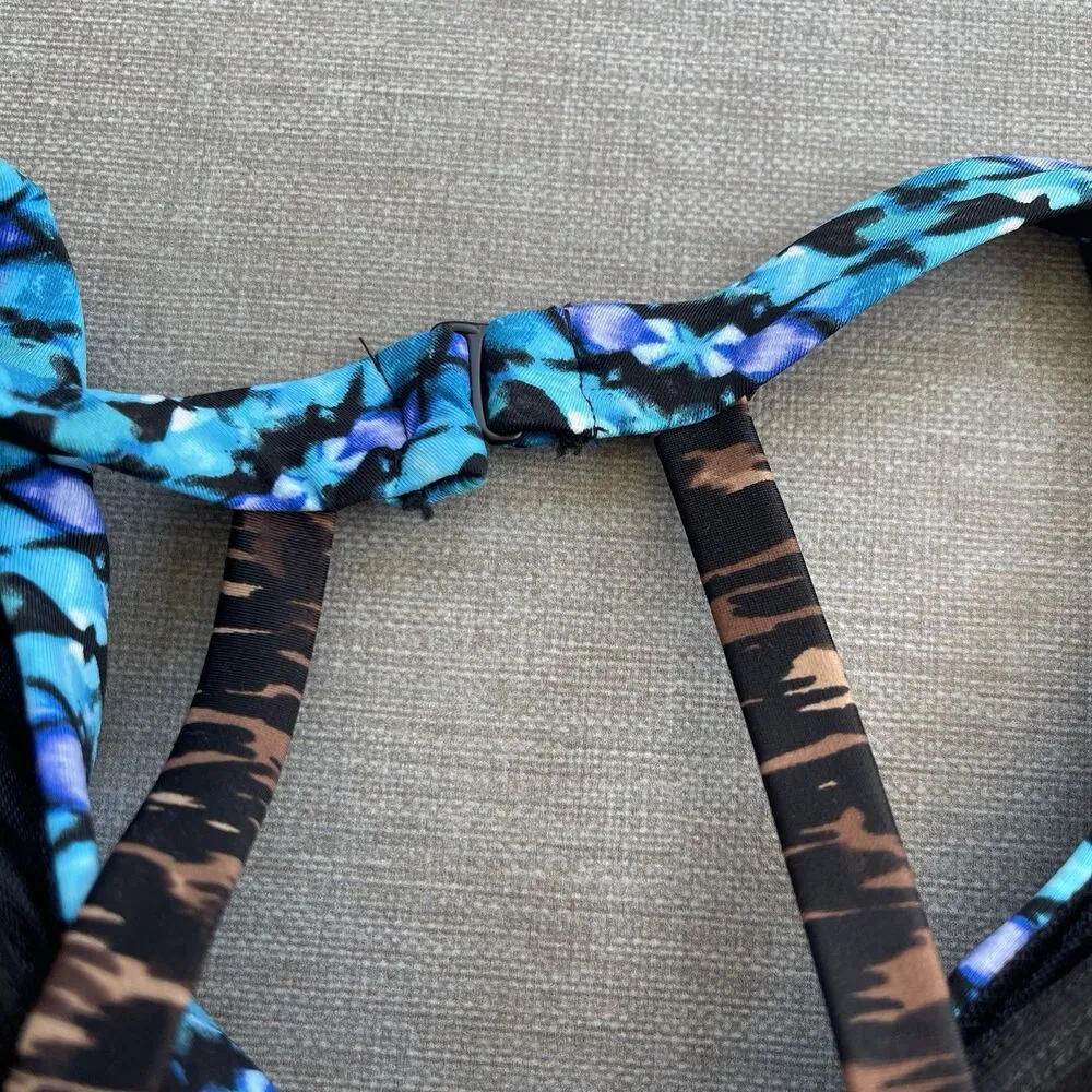 MIRACLESUIT Wrapsody One Piece Swimsuit Size 10 Brown Multi NEW Tummy Control - Image 9