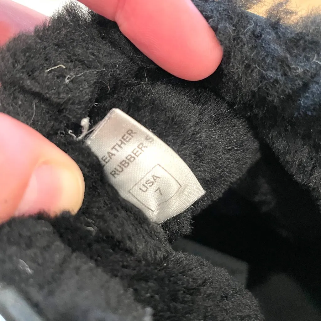 ROSS & SNOW Stefana Black Camo Leather Moto Boot Shearling Italy Size US 7 - Image 10