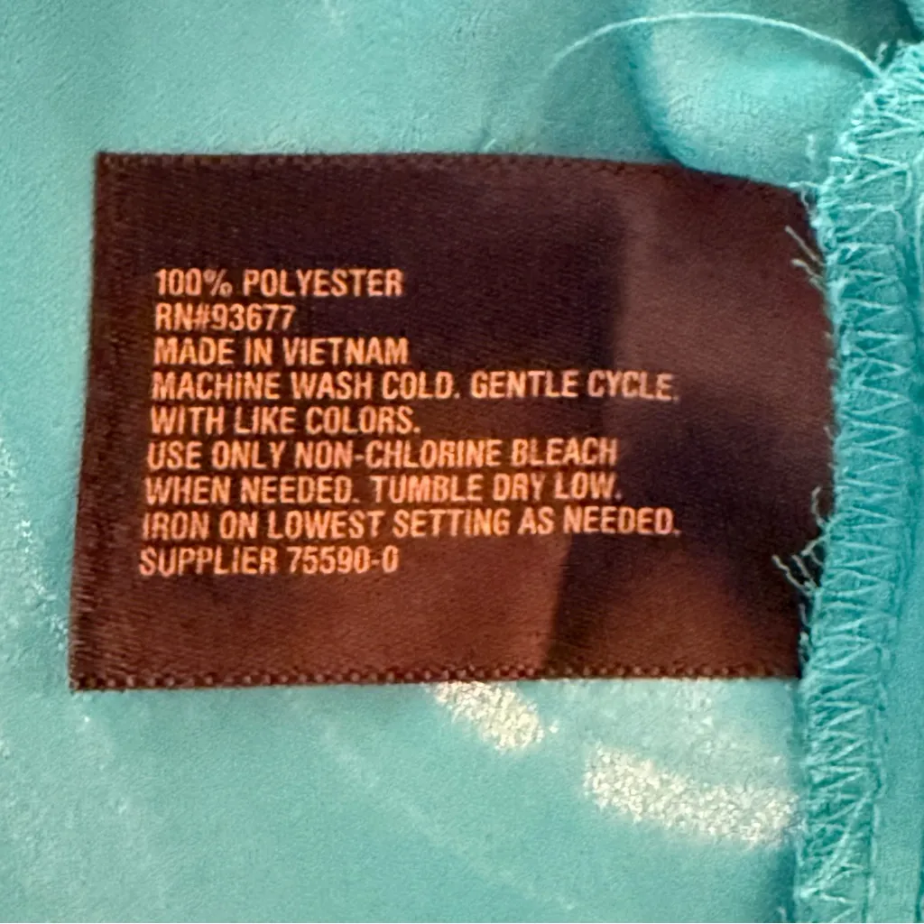 Worthington Woman Button Up Sleeveless Blouse Career Turquoise Blue Green 2X - Image 5