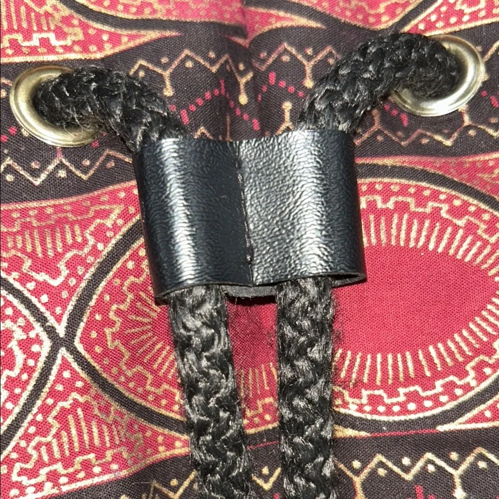 Gold, Maroon and Black Backpack with Modern Flair Pink - Image 5