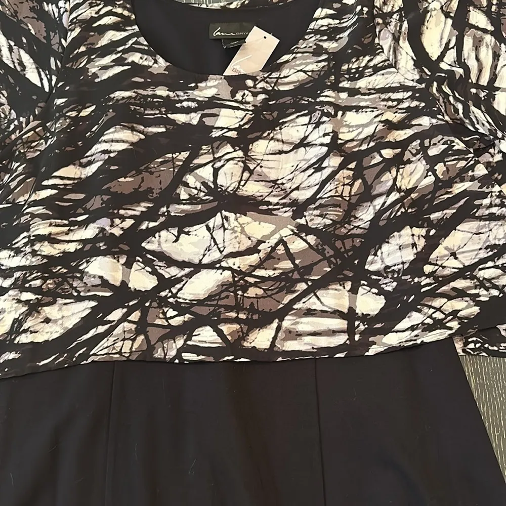 Lane Bryant black & white dress w/ abstract print top size 20 NWT - Image 3