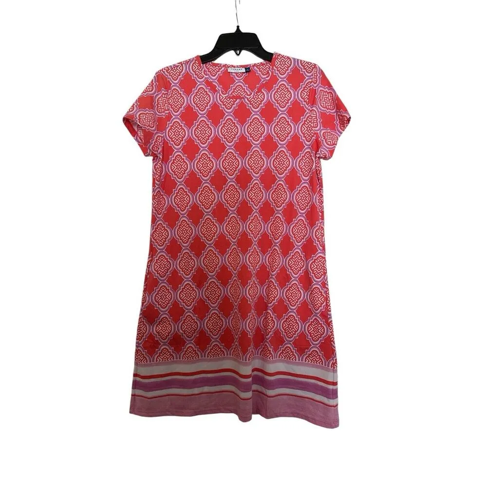 Cabana Life Dress Womens Size SCoral Pink Shift Beach Resort Stretch UPF Pockets - Image 3