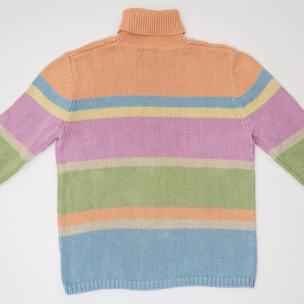 Pastel Rainbow Turtleneck Sweater - Image 2