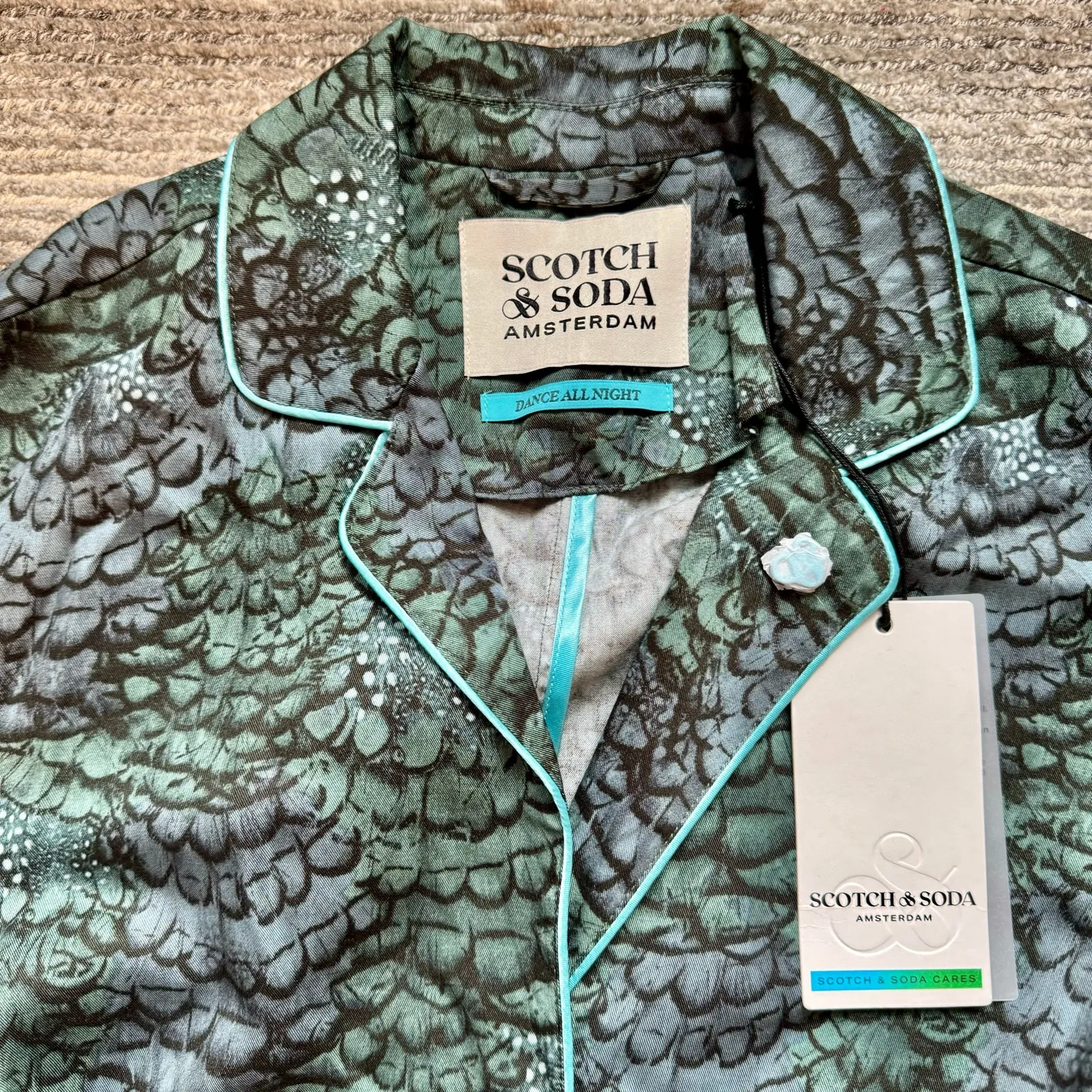 Scotch & Soda Anthropologie Feather Pajama Blazer Boho Drapey Womens Sz S - Image 4