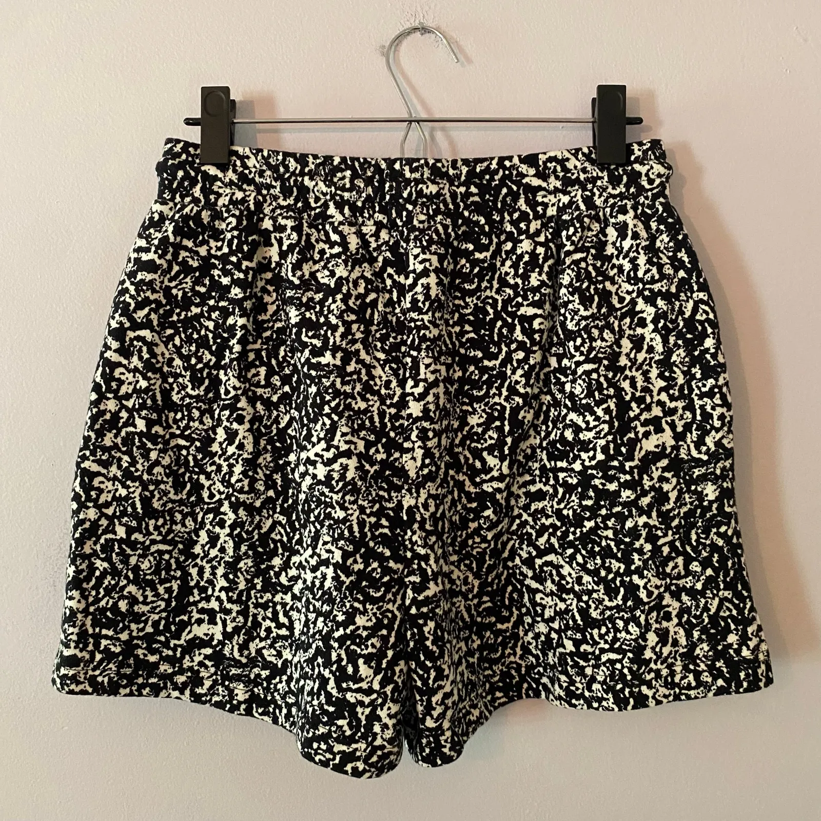 NWT Pistola Black White Marbled Terrycloth Sweat Shorts Women's size Small - Image 6