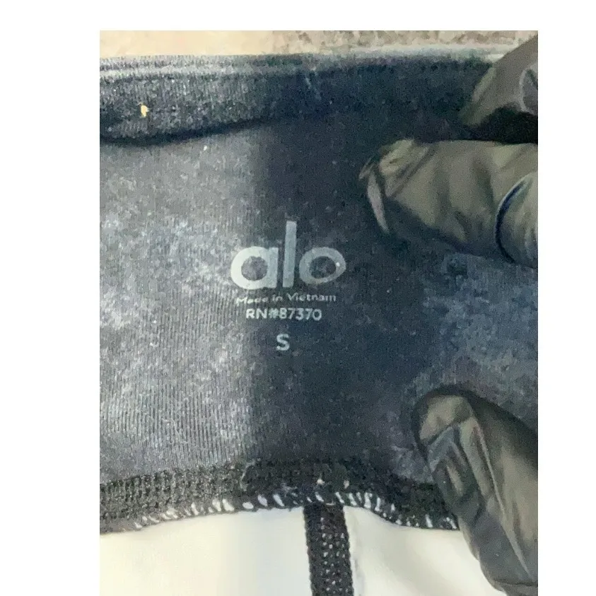 Alo Yoga High Waisted Airbrush Black Magma White Tie Dye Blotted Print Size SM - Image 8