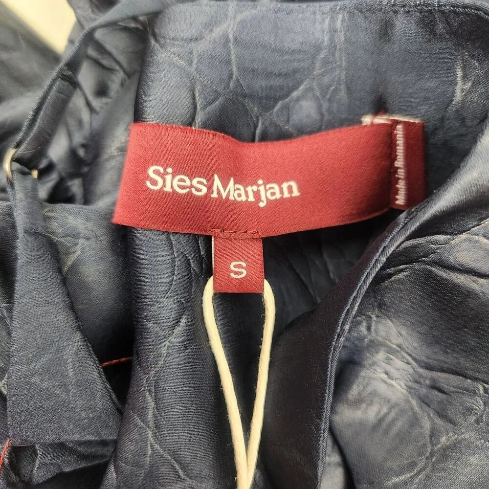 Sies Marjan Brianna Satin Maxi Dress Sleeveless Dark Navy Size Small NWT Pockets - Image 10