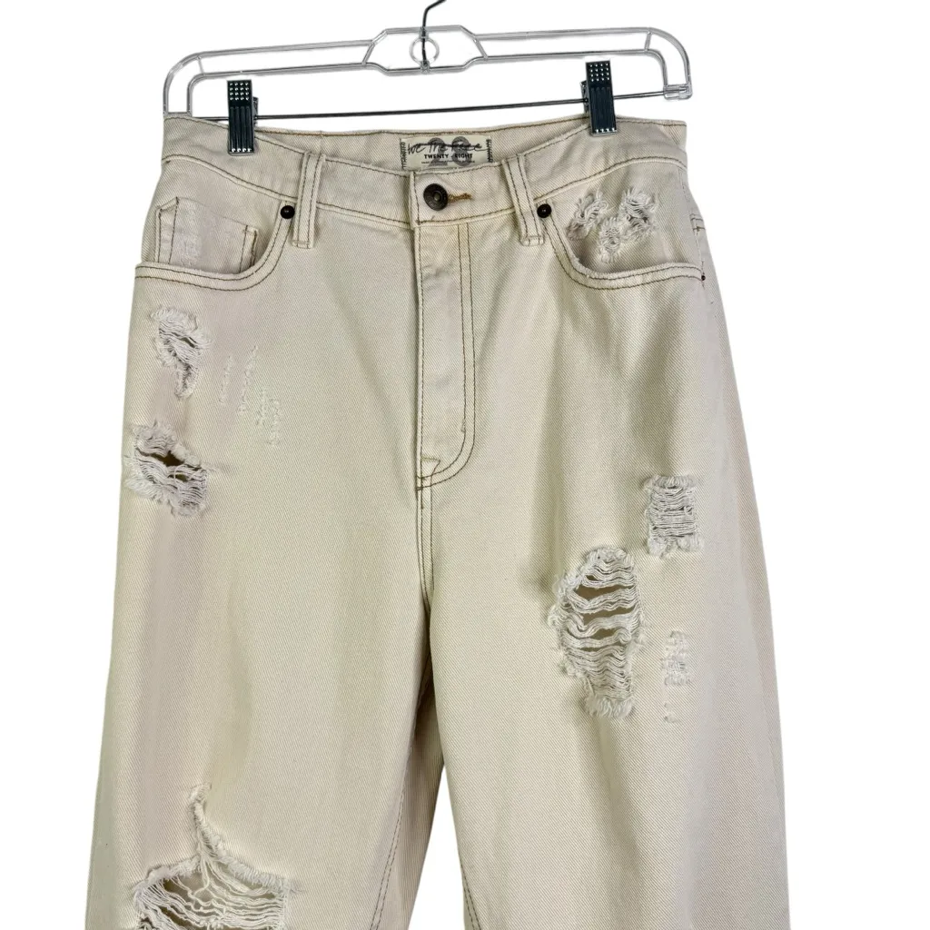 WE THE FREE CRVY Straight Shooter Jean Ivory‎ 28 Free People Boho Distressed - Image 4