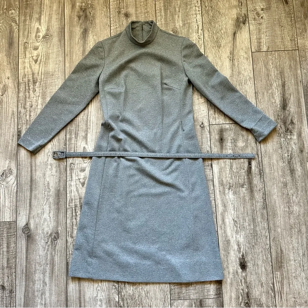 Vintage 1960s mod mockneck dress with belt - Image 7