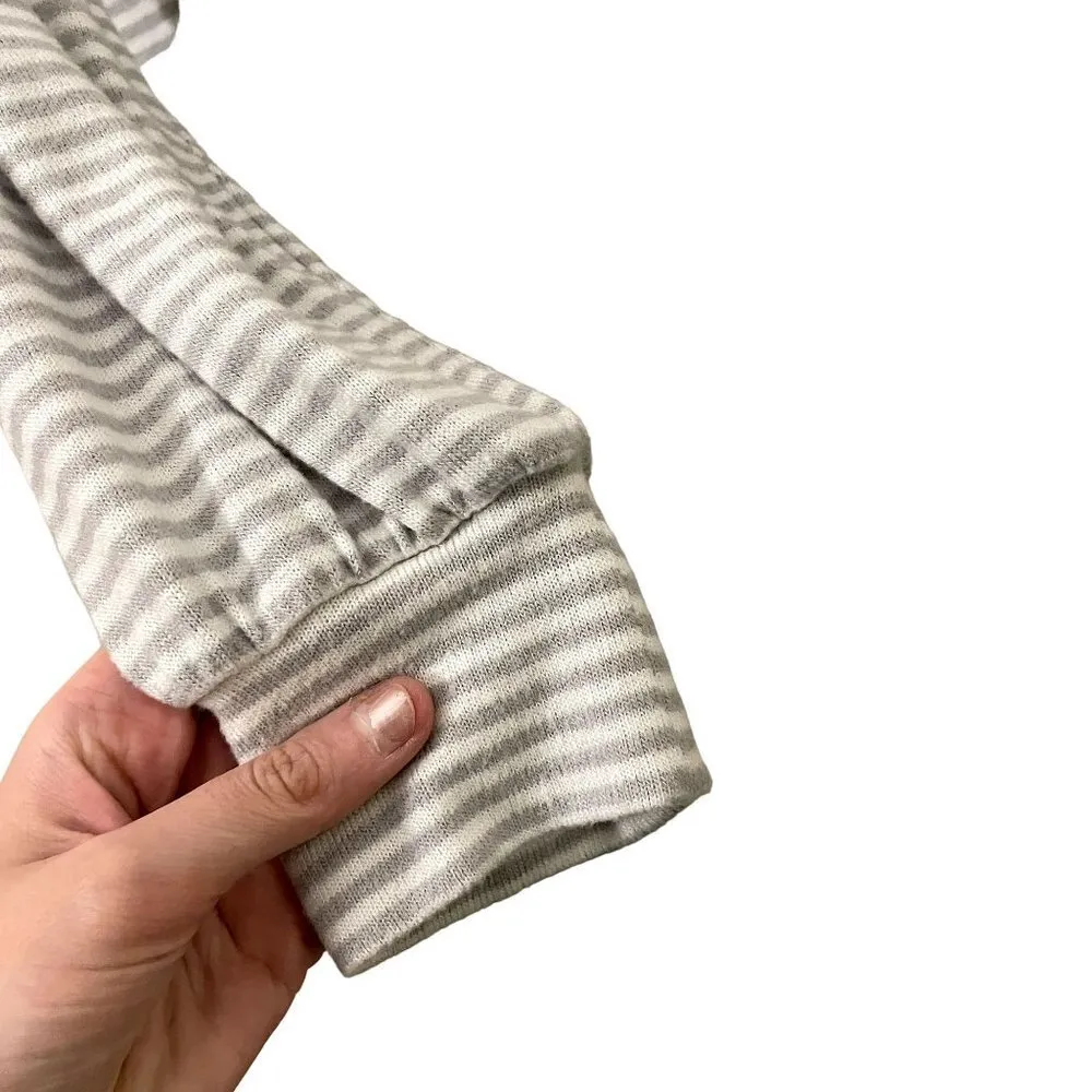 Lucky Brand gray and white long sleeved casual crewneck sweater classic knit - Image 3