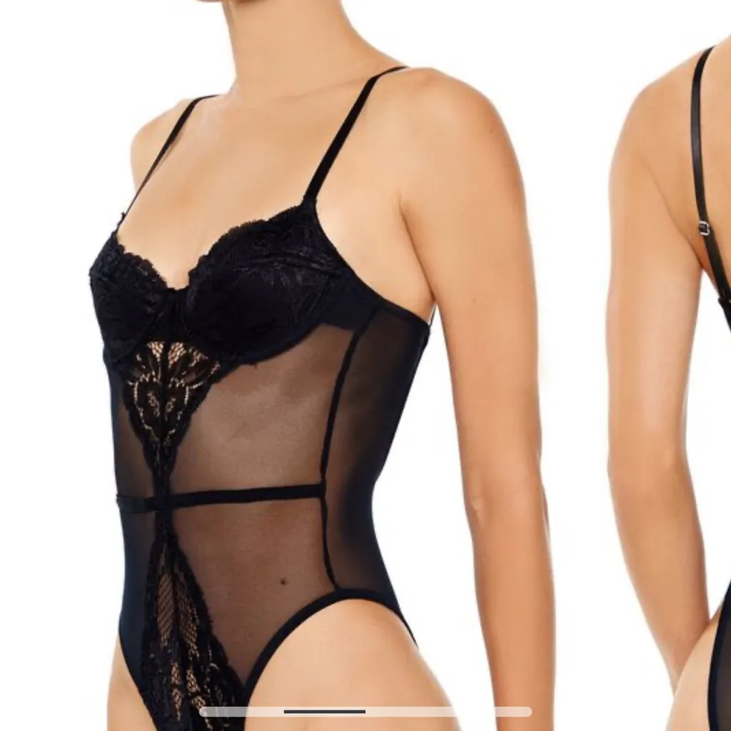 MOVING SALE Sheer Black Lace Sexy Lingerie Bodysuit - Image 3