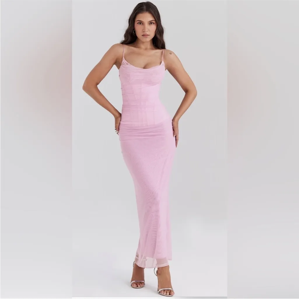 HOUSE OF CB  XS D-DD 'Nalini' Cotton Candy Corset Maxi Dress NWOT‎ - Image 8