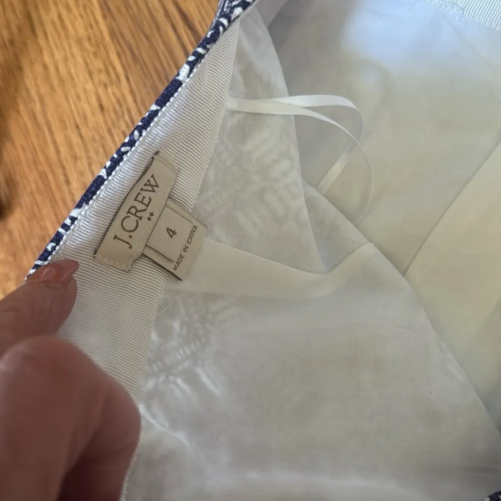 J.Crew blue and white short pencil skirt - Image 4