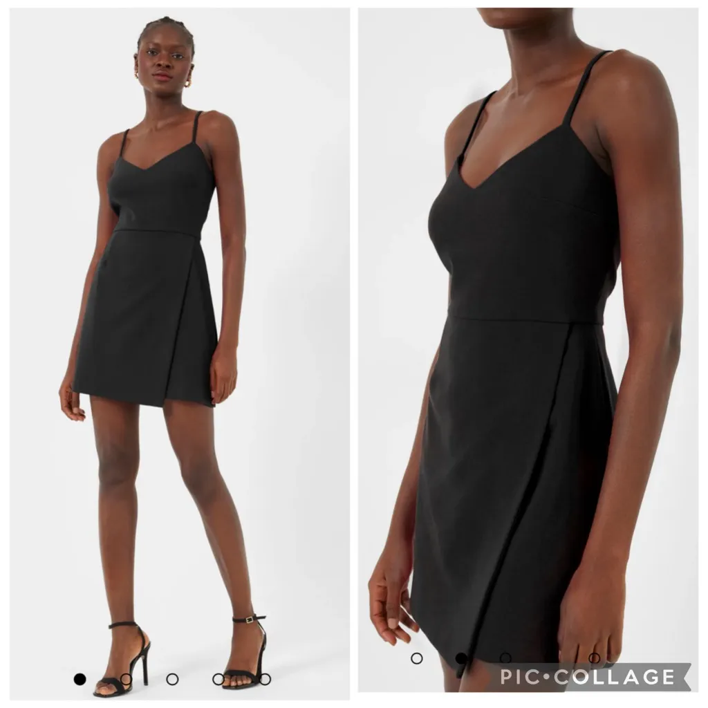 French Connection Whisper Envelope Skirt Mini Dress Black 4 - Image 2